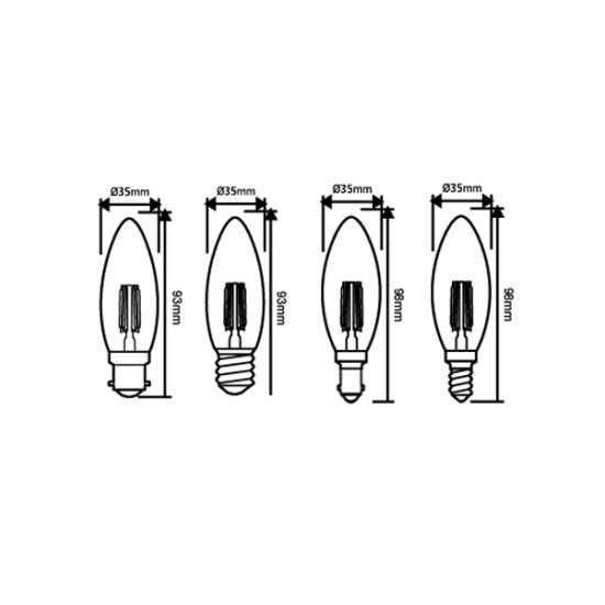 Buy the GLOBE LED DIMM FILAMENT 4W E14 Globes online from Decor Lighting