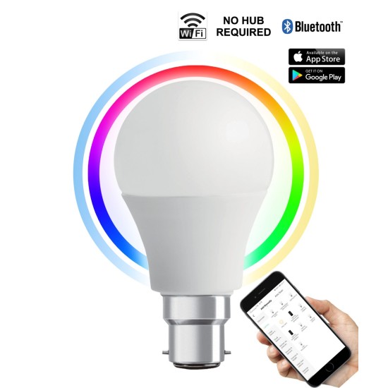 Buy the SMTGLS LED Smart Dimmable Tri-CCT-RGB GLS Globe 10Watt Globes online from Decor Lighting