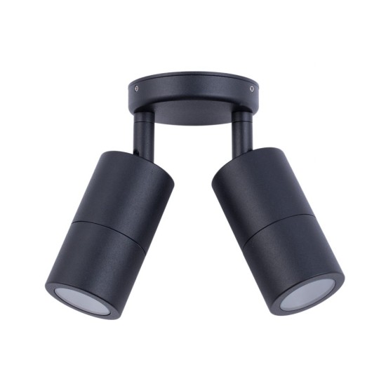 Buy the Exterior GU10 Wall Mounted Spot-Double-Black Outdoor Lighting online from Decor Lighting