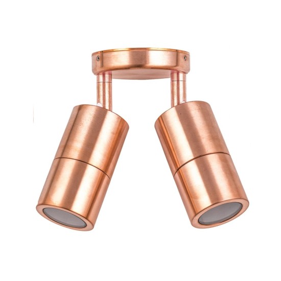 Buy the Exterior GU10 Wall Mounted Spot-Double-Copper Outdoor Lighting online from Decor Lighting