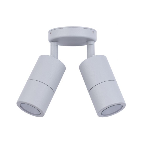 Buy the Exterior GU10 Wall Mounted Spot-Double-Grey Outdoor Lighting online from Decor Lighting