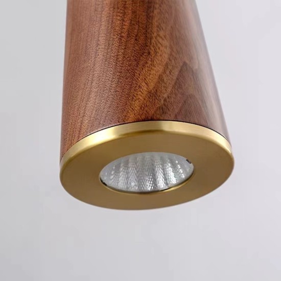 Buy the Wooden LED Stretched Cone Pendant - Ash Pendant Lighting online from Decor Lighting