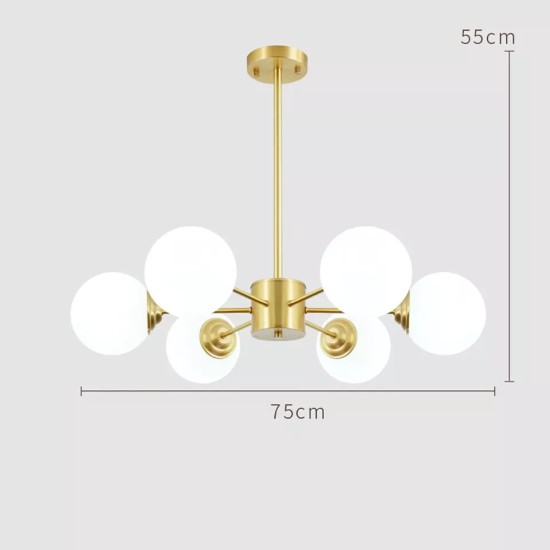 Buy the Spherical Chandelier - 6 head Chandeliers online from Decor Lighting