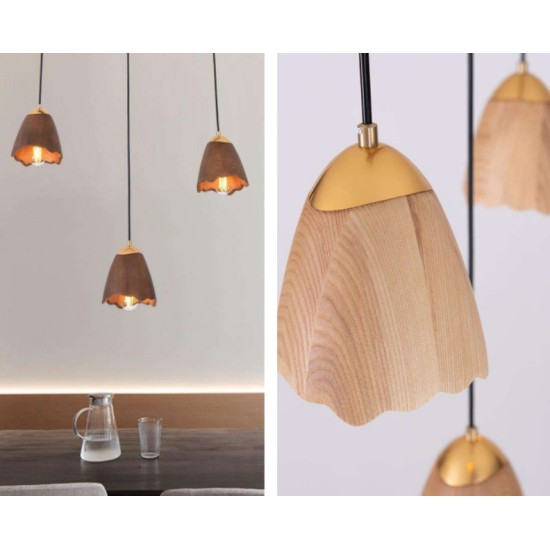 Buy the Wooden Brass Pendant Pendant Lighting online from Decor Lighting