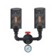 Buy the Veneto Double Black Iron Wall Lamp Wall Lights online from Decor Lighting