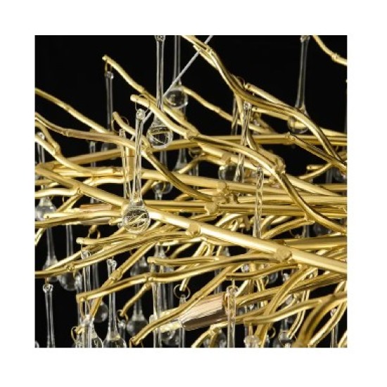 Buy the Gold Raindrop Chrystal Chandelier Chandeliers online from Decor Lighting
