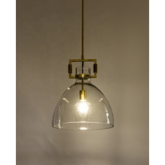 Buy the Clear Glass Pendant - Gold Pendant Lighting online from Decor Lighting