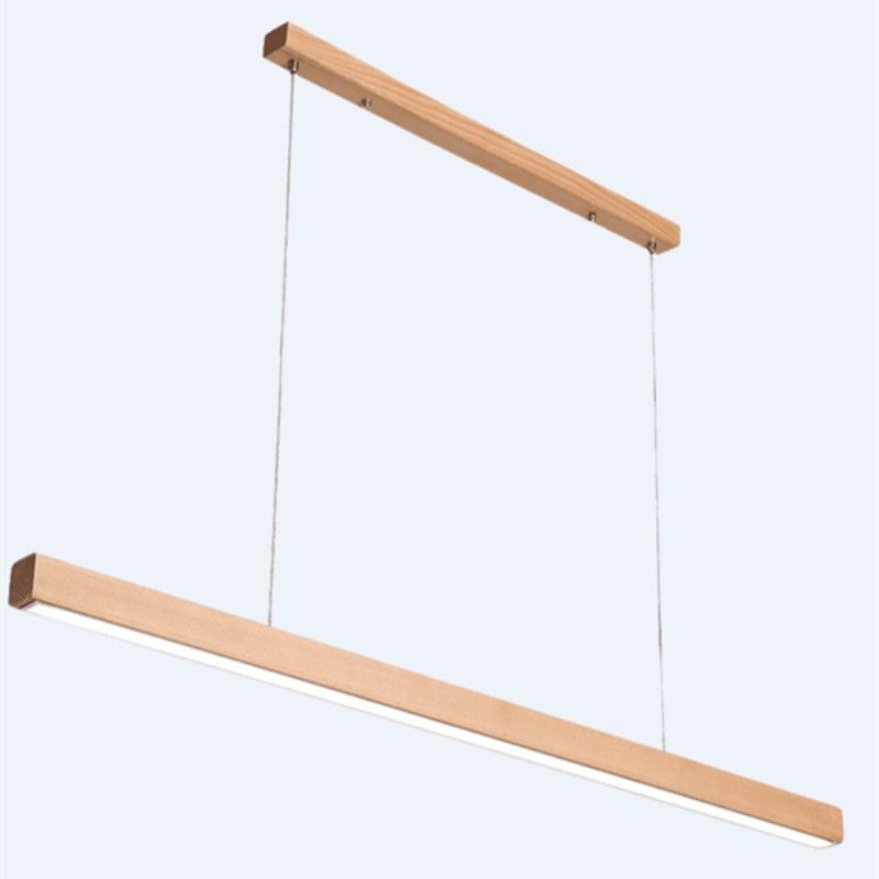 LED Linear Light with ceiling Roses - Beech Wood 1200mm - Image 3