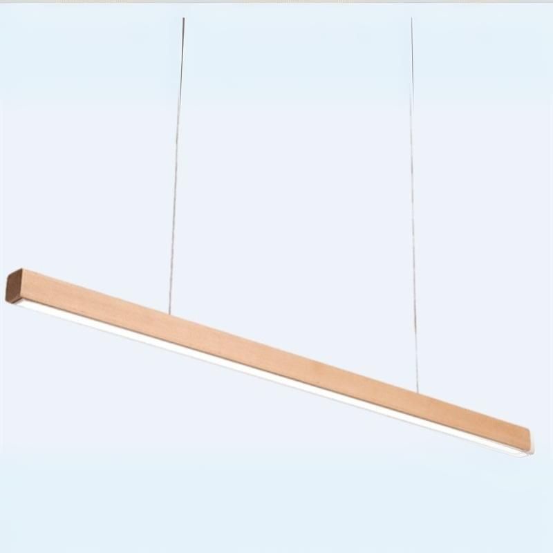 LED Linear Light with ceiling Roses - Beech Wood 1200mm - Image 2